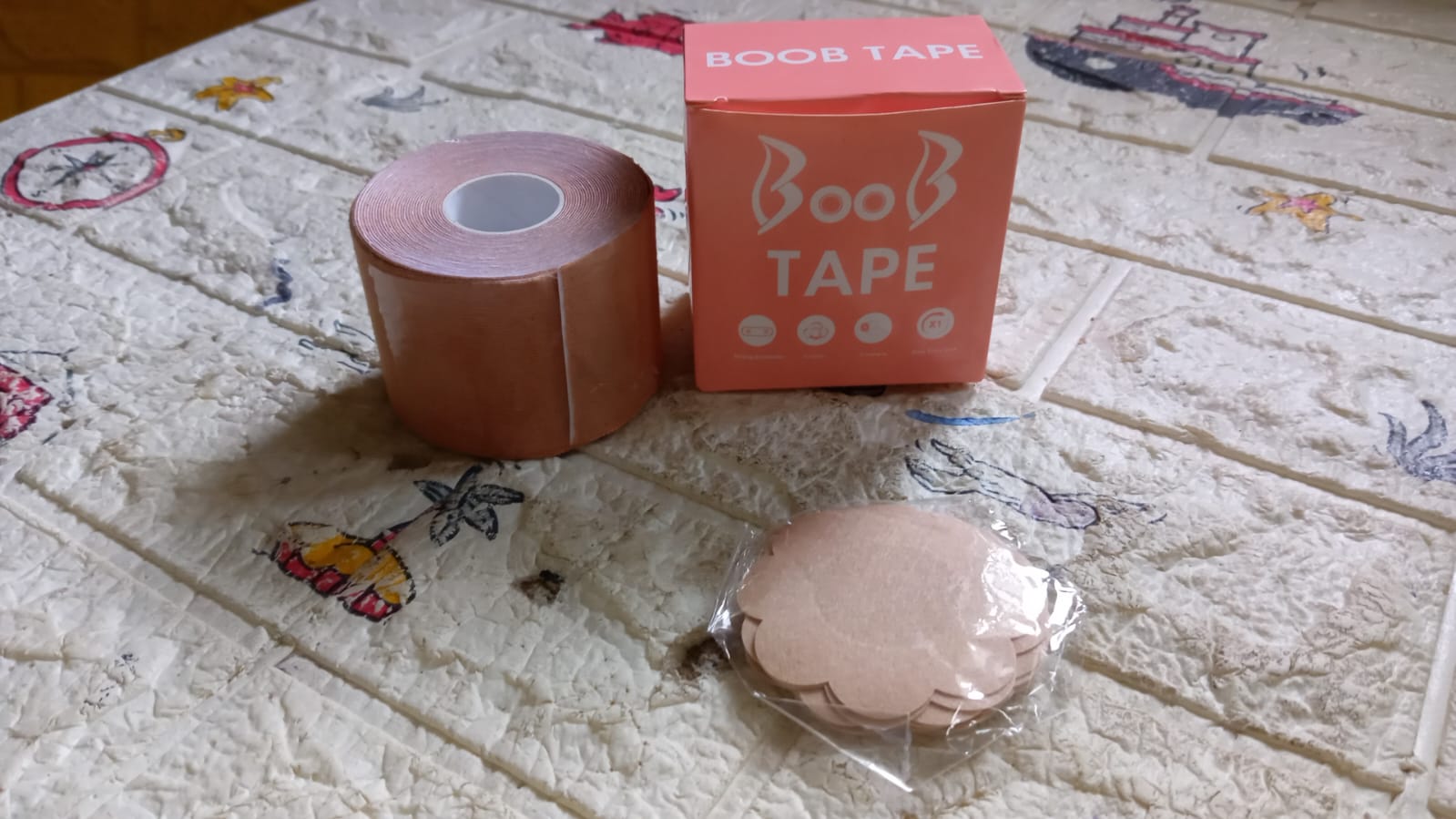 Boob Tape with Nipple Covers: Cotton, Breathable, Lift & Support (5m, 10 Pairs) - Bhavnagar Deodap