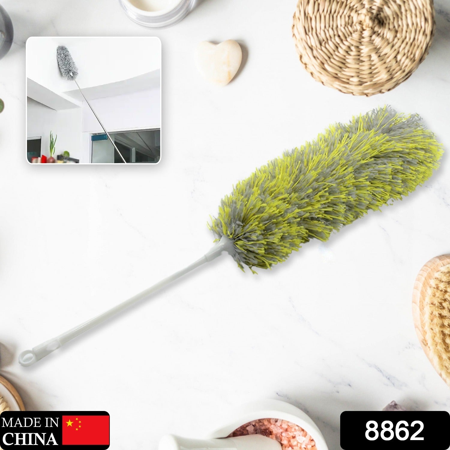 Long Handle, Microfiber Duster for Cleaning, Microfiber Hand Duster Washable Microfiber Cleaning Tool Extendable Dusters for Cleaning Office, Car, Computer, Air Condition, Washable Duster (62Cm) - Bhavnagar Deodap