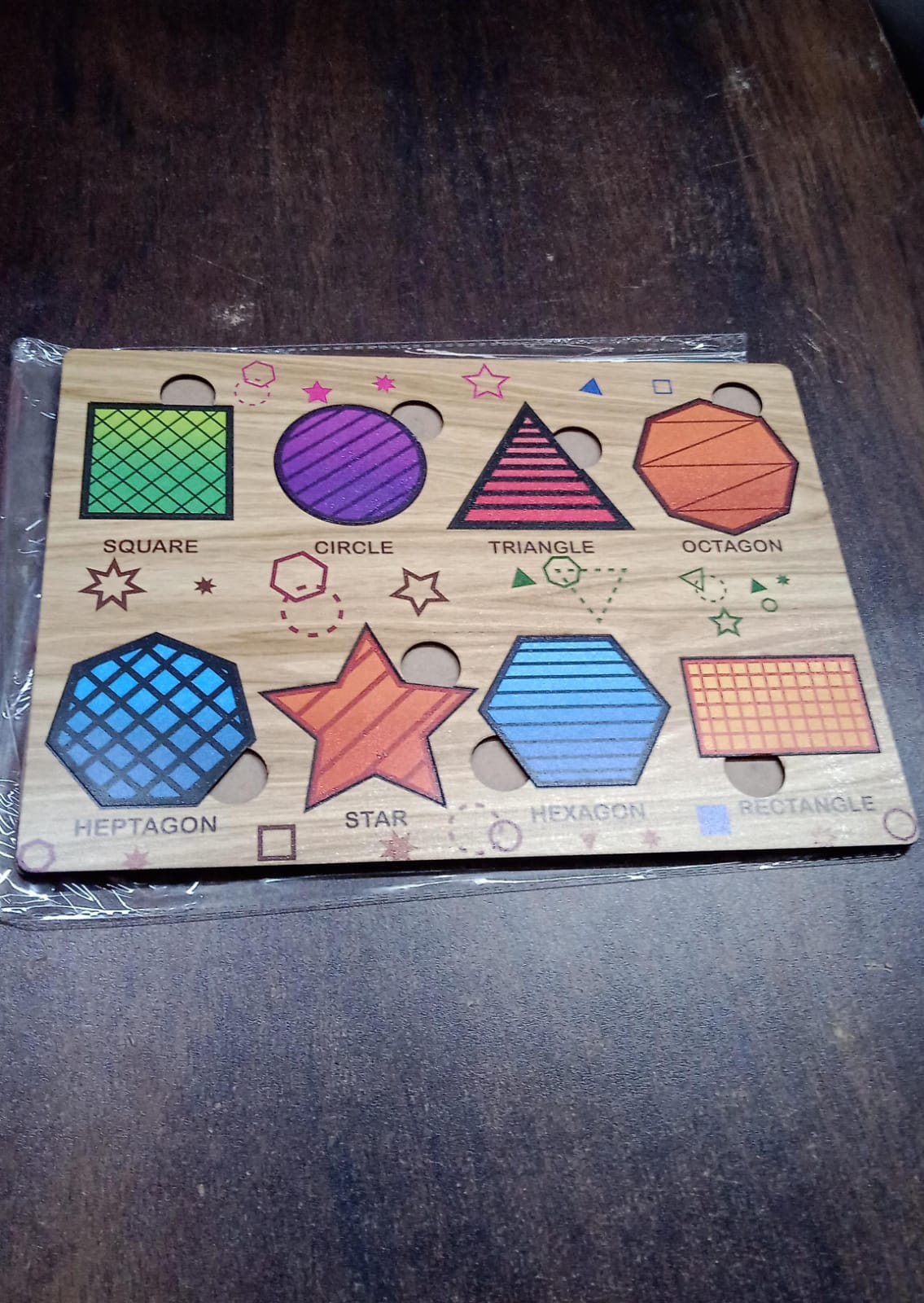 Wooden Triangles Puzzle Learning Educational Board (1 Set / 28×20 Cm) - Bhavnagar Deodap