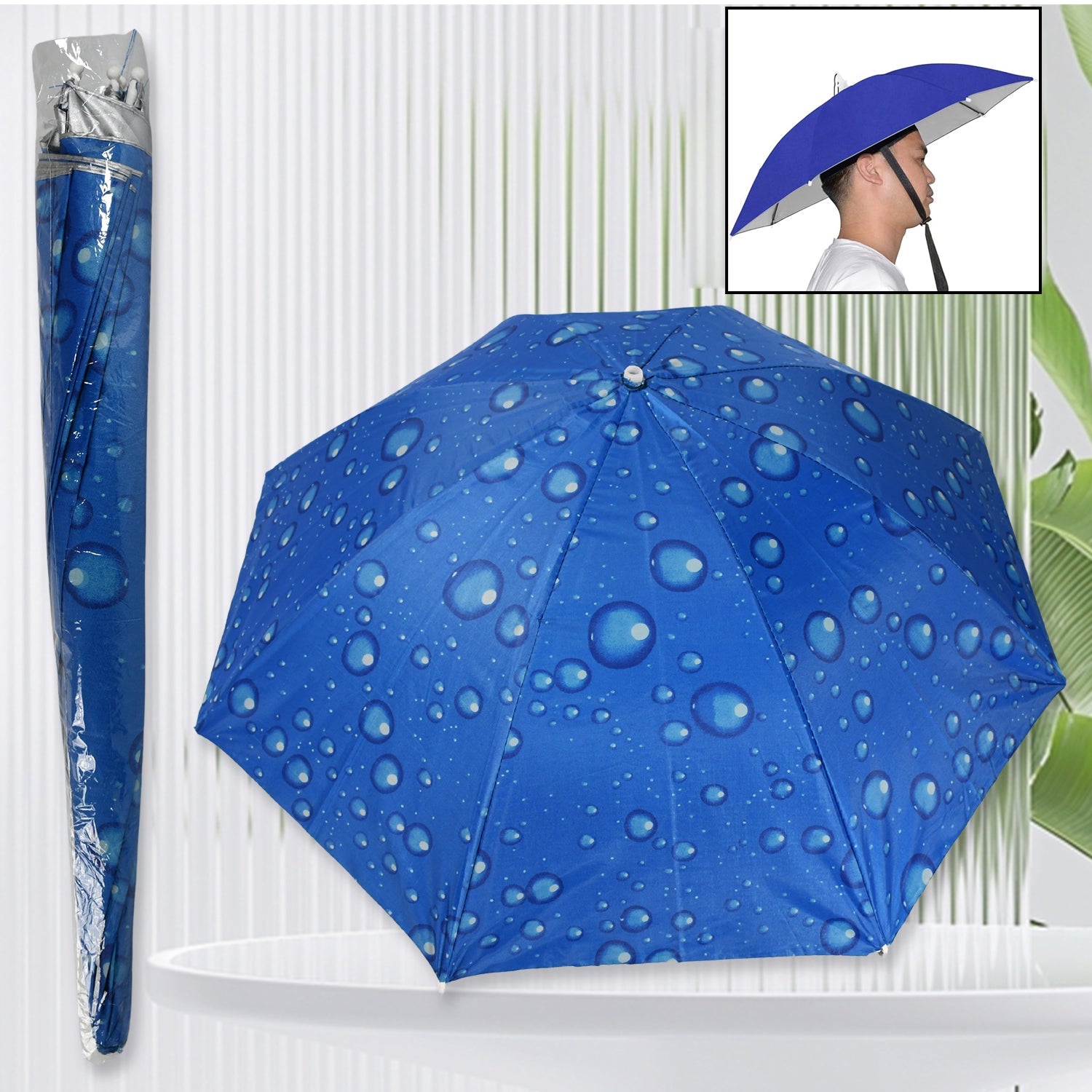 Umbrella Hat with Elastic Band, Fishing Umbrella Hat for Adults Kids Women Men, Umbrella Hat for Outdoor Activities - Bhavnagar Deodap