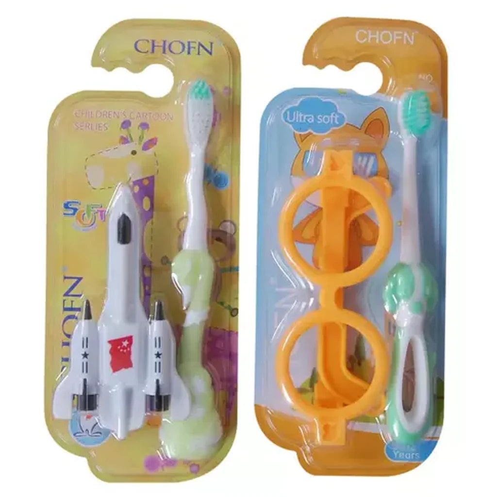 Kids Toothbrush with Cute Handle. Toothbrush with Toy for Kids (1PC Assorted Design) - Bhavnagar Deodap