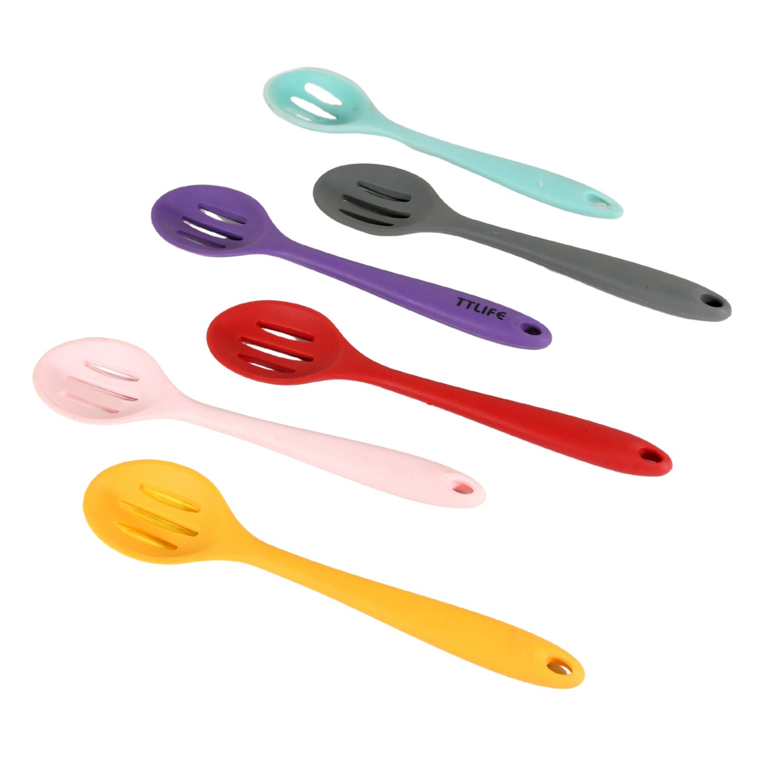 Multipurpose Silicone Spoon, Silicone Basting Spoon Non-Stick Kitchen Utensils Household Gadgets Heat-Resistant Non Stick Spoons Kitchen Cookware Items For Cooking and Baking (6 Pcs Set) - Bhavnagar Deodap