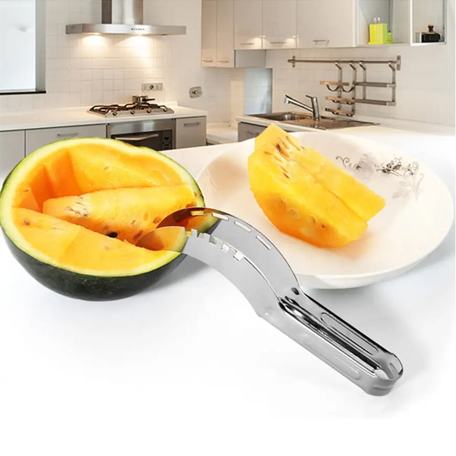 Stainless Steel Watermelon Cantaloupe Slicer Knife, Corer Fruit, Vegetable Tools Kitchen - Bhavnagar Deodap