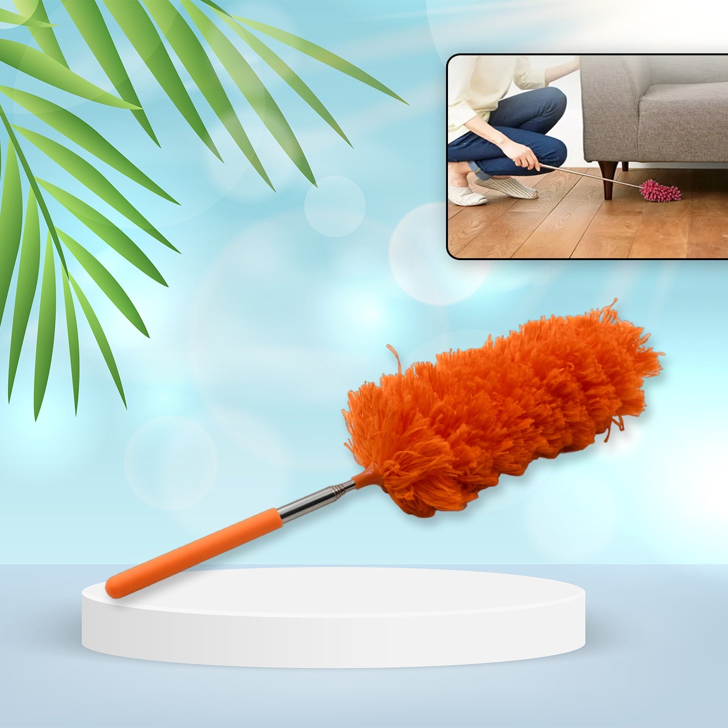 Adjustable Long Handle, Microfiber Duster for Cleaning, Microfiber Hand Duster Washable Microfiber Cleaning Tool Extendable Dusters for Cleaning Office, Car, Computer, Air Condition, Washable Duster - Bhavnagar Deodap