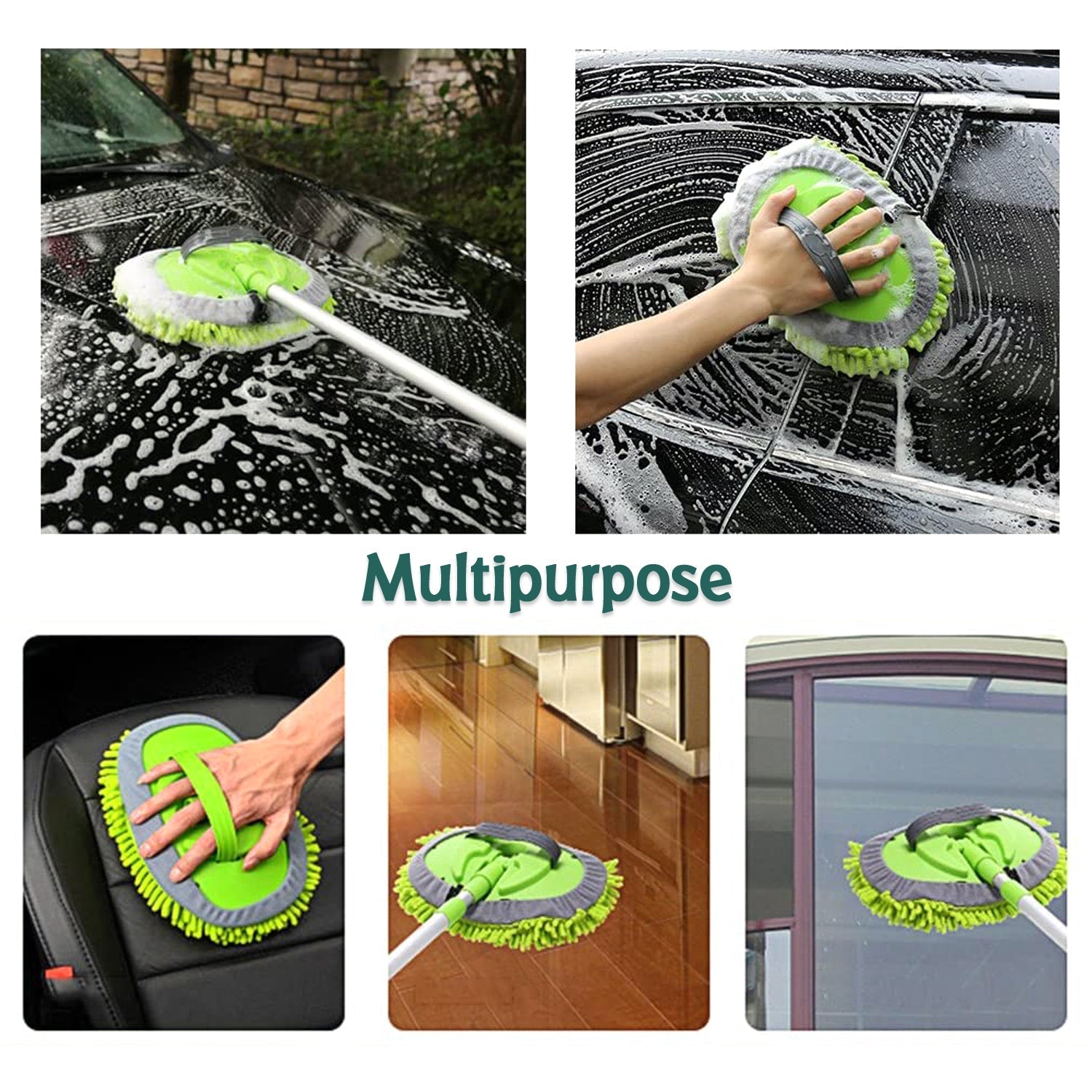 Dry/Wet Home, Kitchen, Office Cleaning Brush Extendable Handle