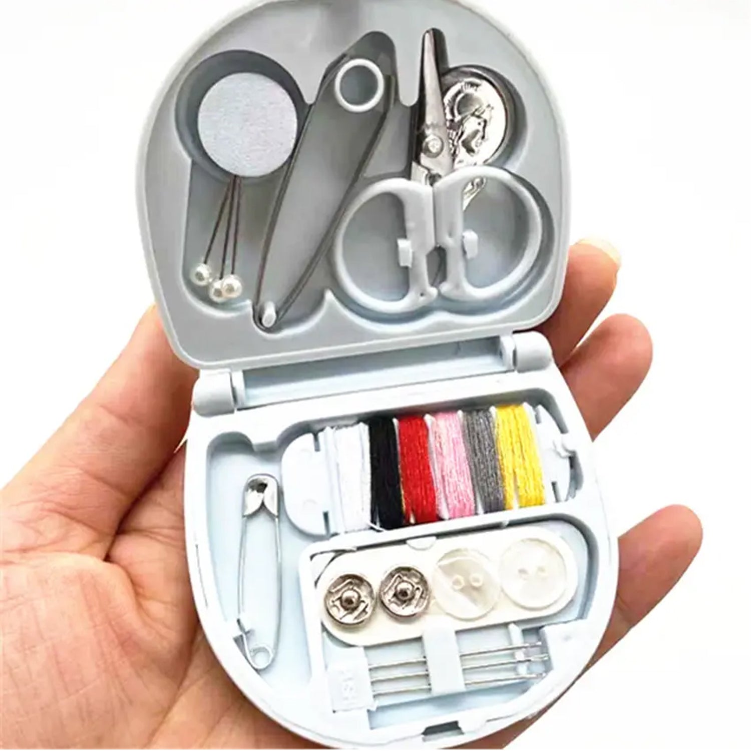 Mini Travel Sewing Kit DIY Sewing Portable Sewing Tool Kits Plastic Sewing Kit Box Beginner Friendly Emergency Sewing Repair Kit with Threads Scissors Hand Sewing Needles - Bhavnagar Deodap