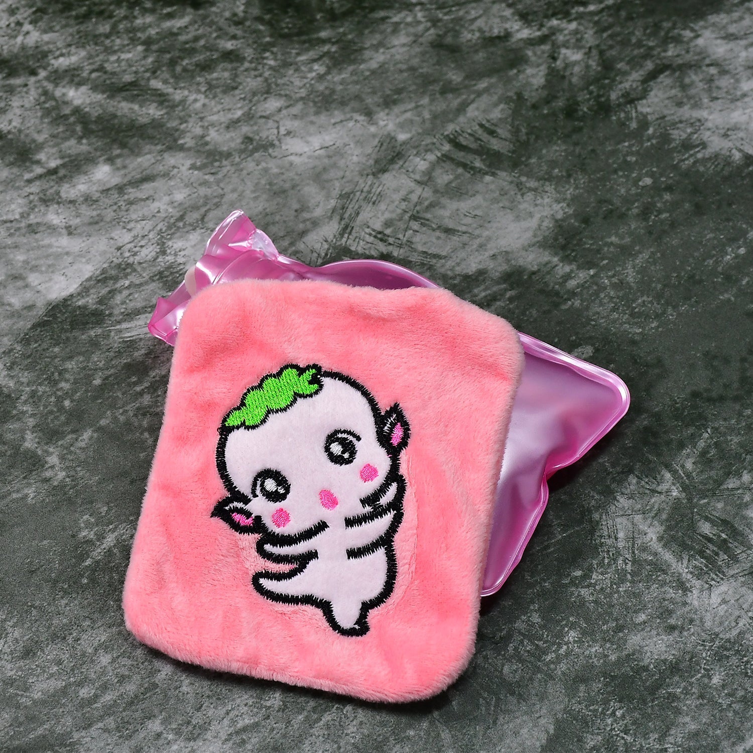 Pink Cartoon Small Hot Water Bag with Cover for Pain Relief - Bhavnagar Deodap