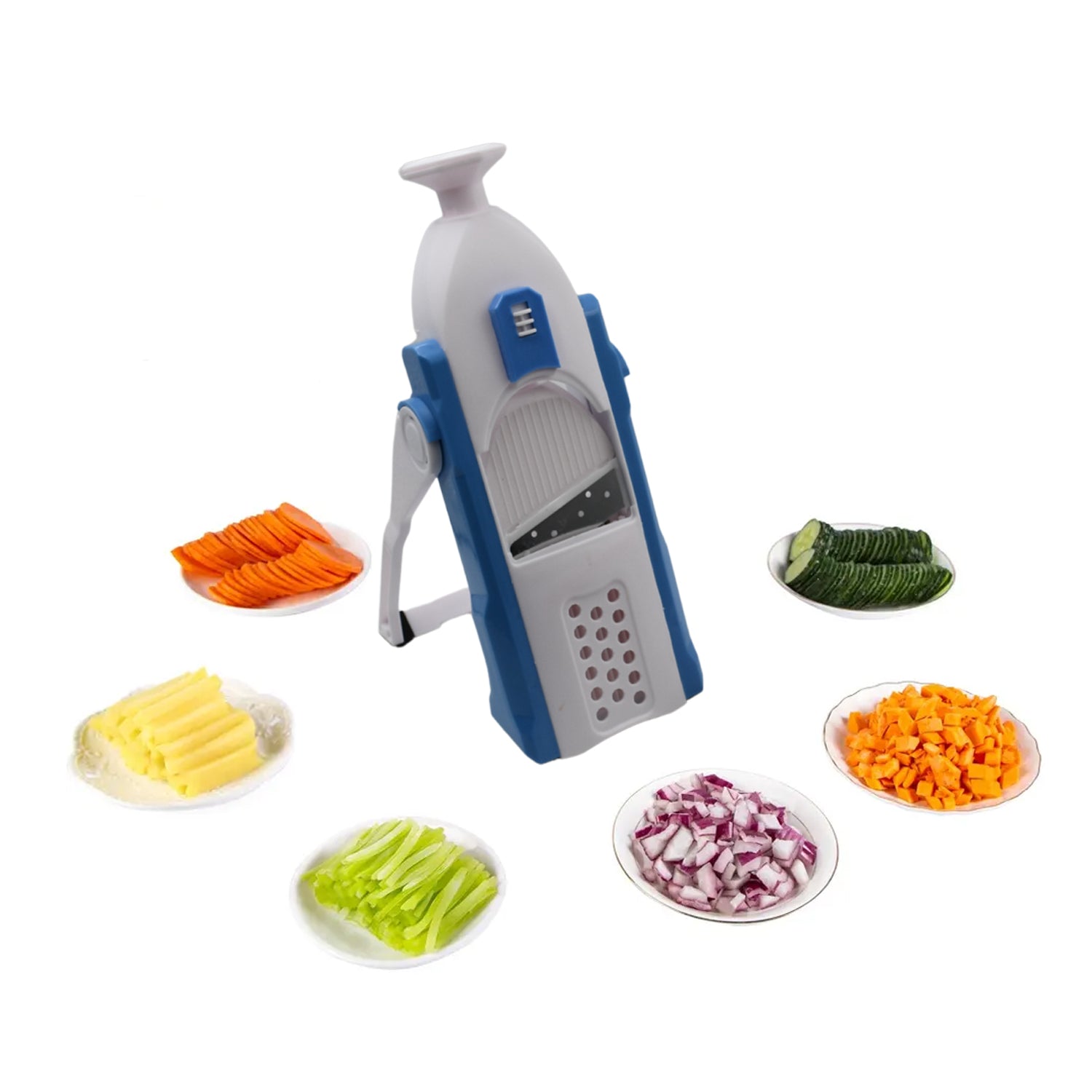 Multi-Function Time Saving Vegetable Slicer Cutter + Julienne 5-in-1 Food Vegetable Potato Chopper, Garlic Grinder - Bhavnagar Deodap