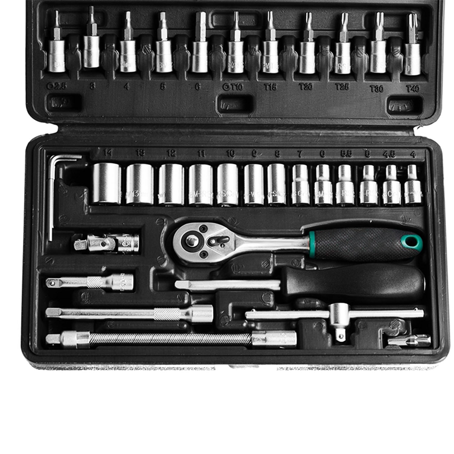 46pcs Metal 1 / 4"" Socket Set (Black, 46pcs) - Bhavnagar Deodap