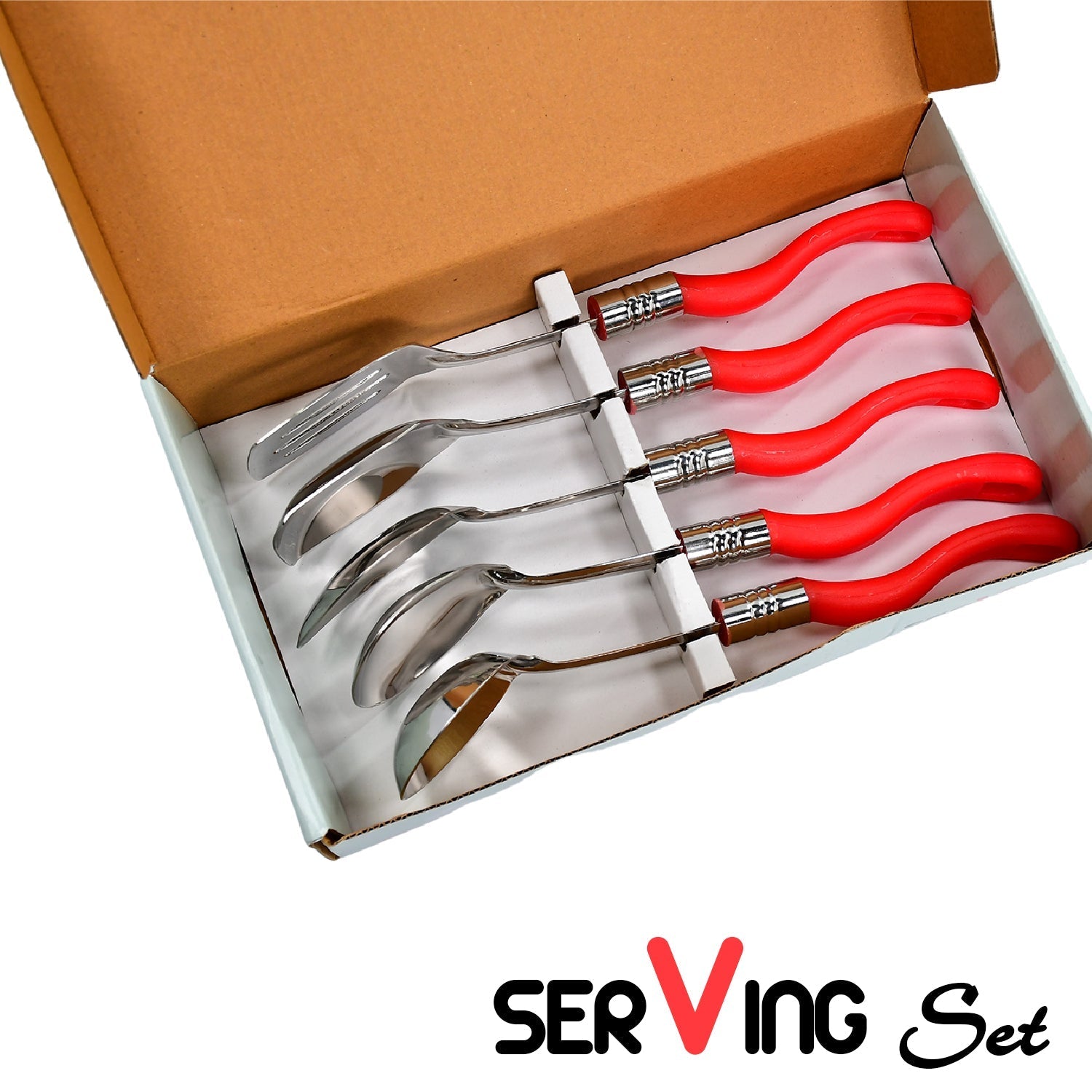 Stainless Steel Serving Spoon Set 5 pcs. - Bhavnagar Deodap