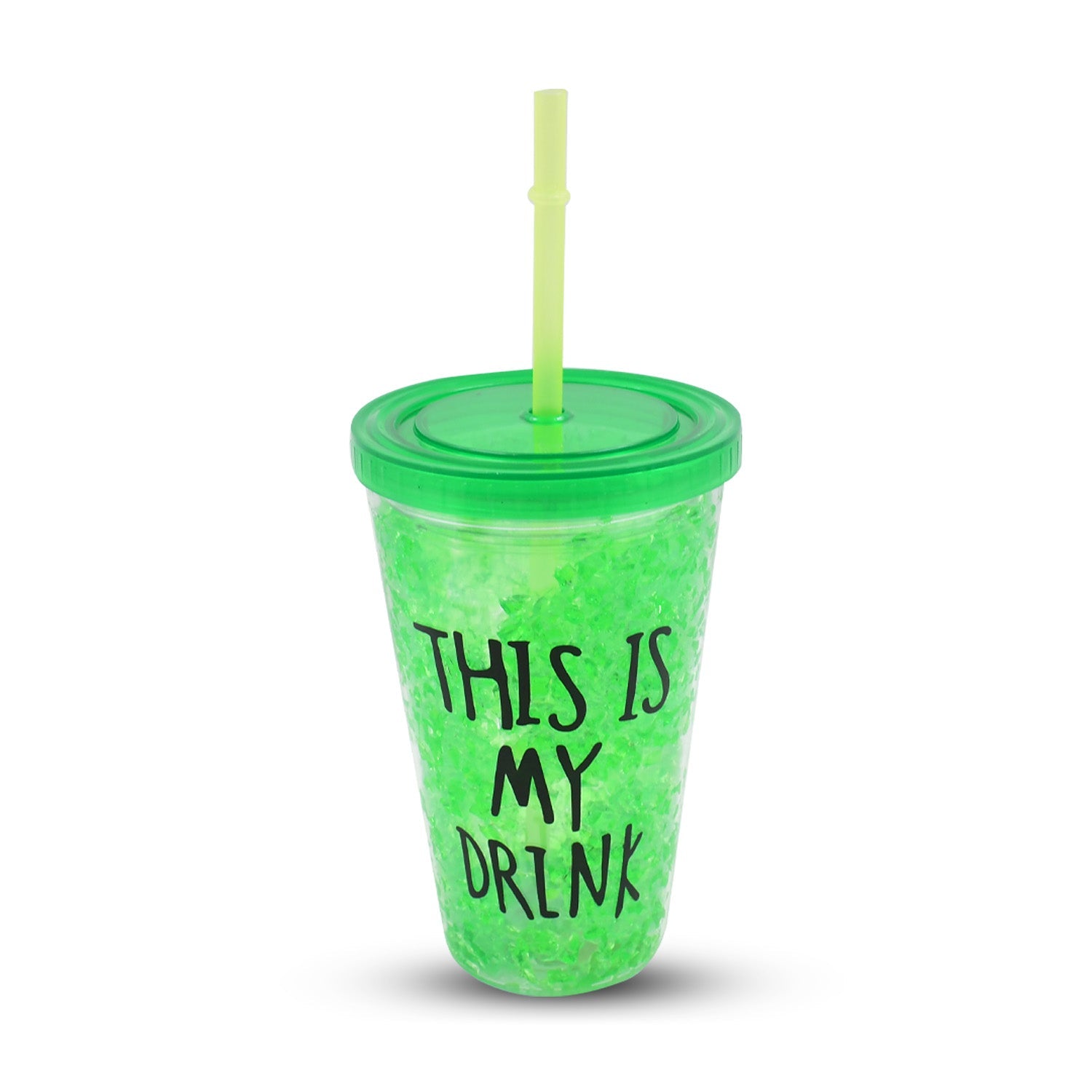 Plastic Drink Cup, Tea Coffee Tumbler with Lid and Straw (1 Pc) - Bhavnagar Deodap