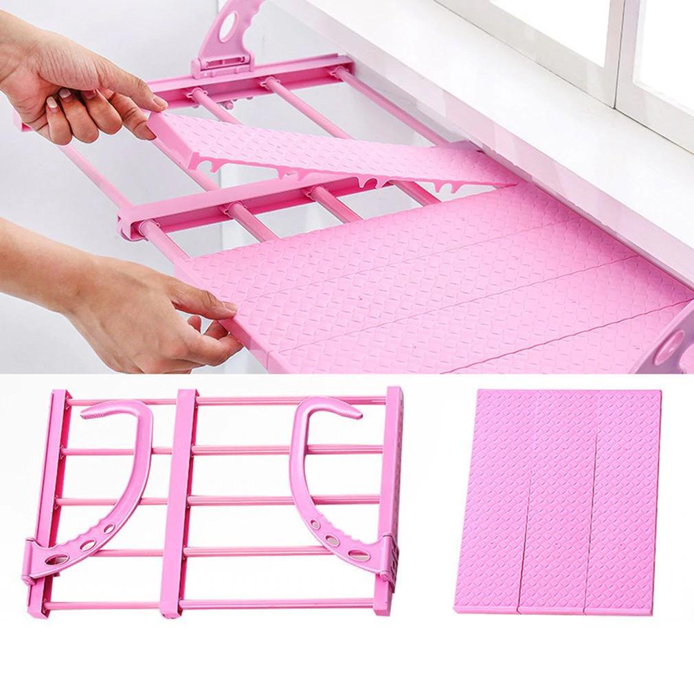 705 Multi-function Hanging Window Sill Drying Rack Easy Folding Drying Rack Balcony Retractable Drying Shoe Rack 