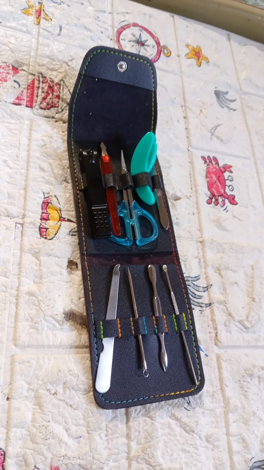 9pc Nail Clipper Kit, Fingernail Clipper, Manicure Set, Stainless Steel Nail Cutter Set, Manicure Toe Nail Clippers Care Tools with Lightweight and Beautiful Travel Case (9Pc Set) - Bhavnagar Deodap