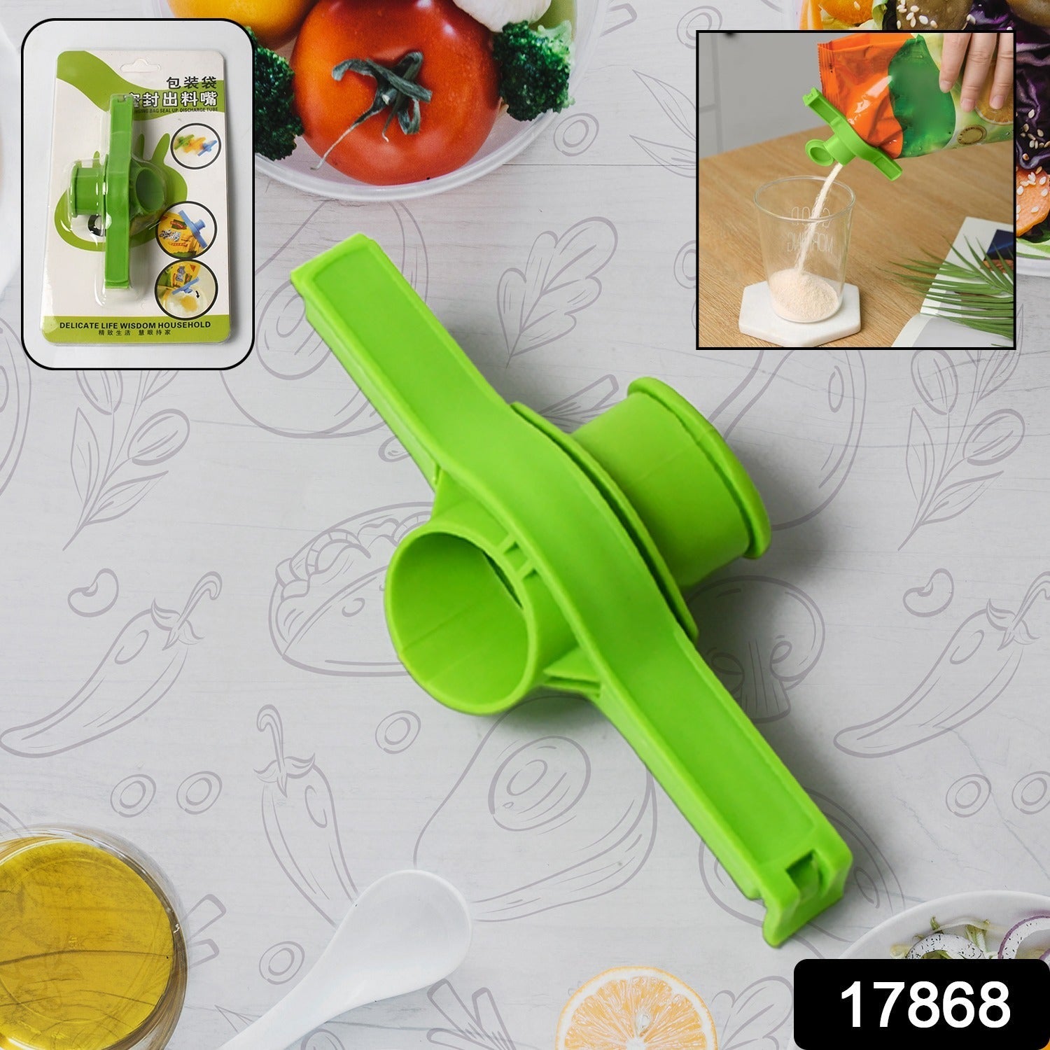 Food Storage Sealing Clip Solid Color Seal Pour Bag Clip Snack Bag Clip Food Bag Sealing Clip Sealing Clamp with Cap Kitchen Chip Bag Clips (1 Pc) - Bhavnagar Deodap