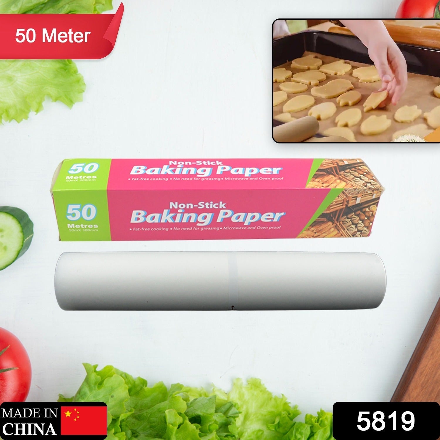 Non-Stick Parchment Paper: Easy Cleanup for Baking, Grilling & More (Microwave & Oven Safe) - Bhavnagar Deodap