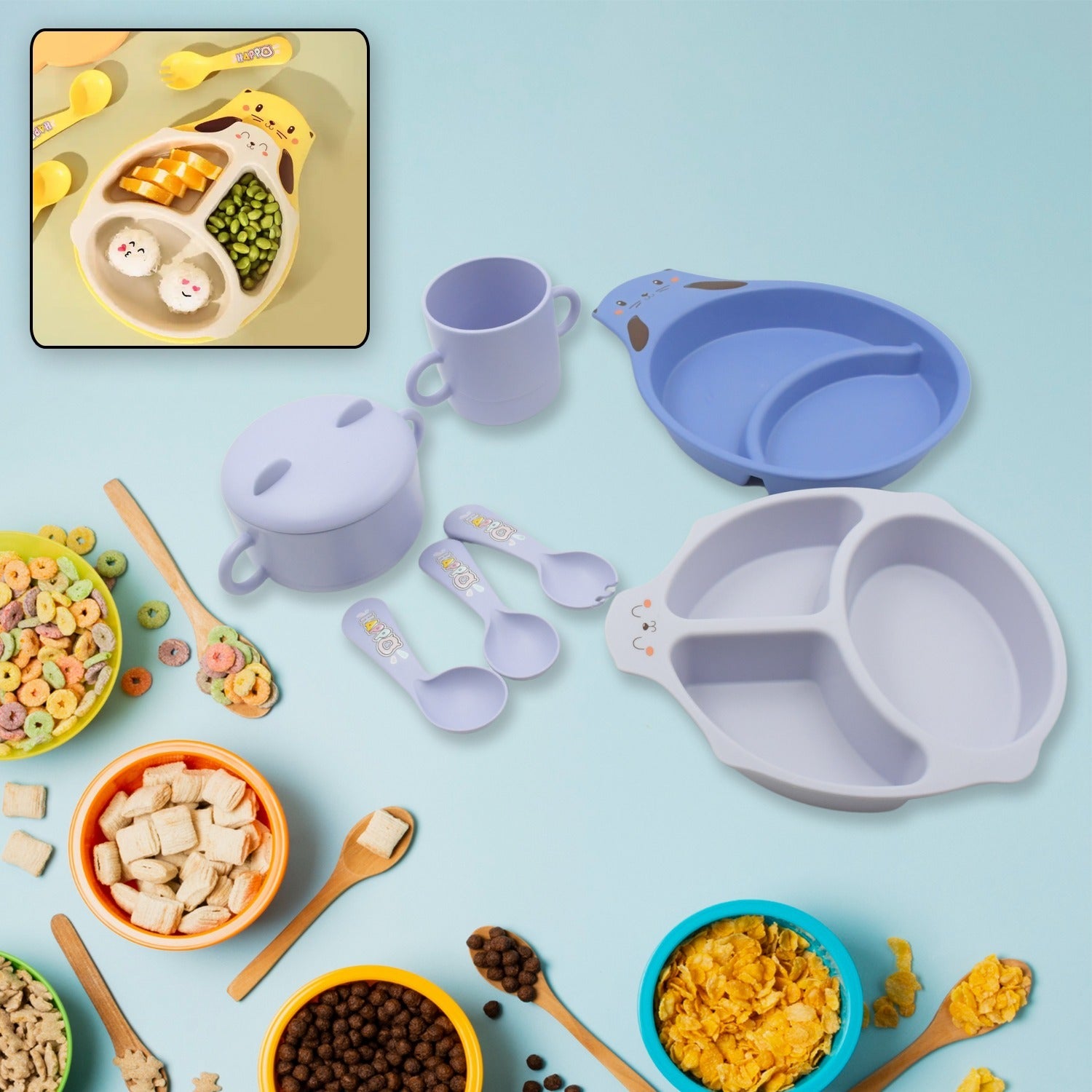 Baby Feeding Set For Kids And Toddlers (7 pcs set) - Bhavnagar Deodap