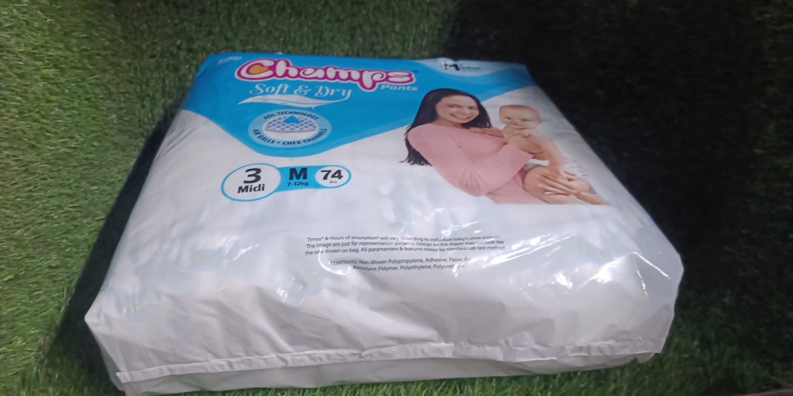 Champs Soft and Dry Baby Diaper Pants 74 Pcs (Medium Size M74) - Bhavnagar Deodap