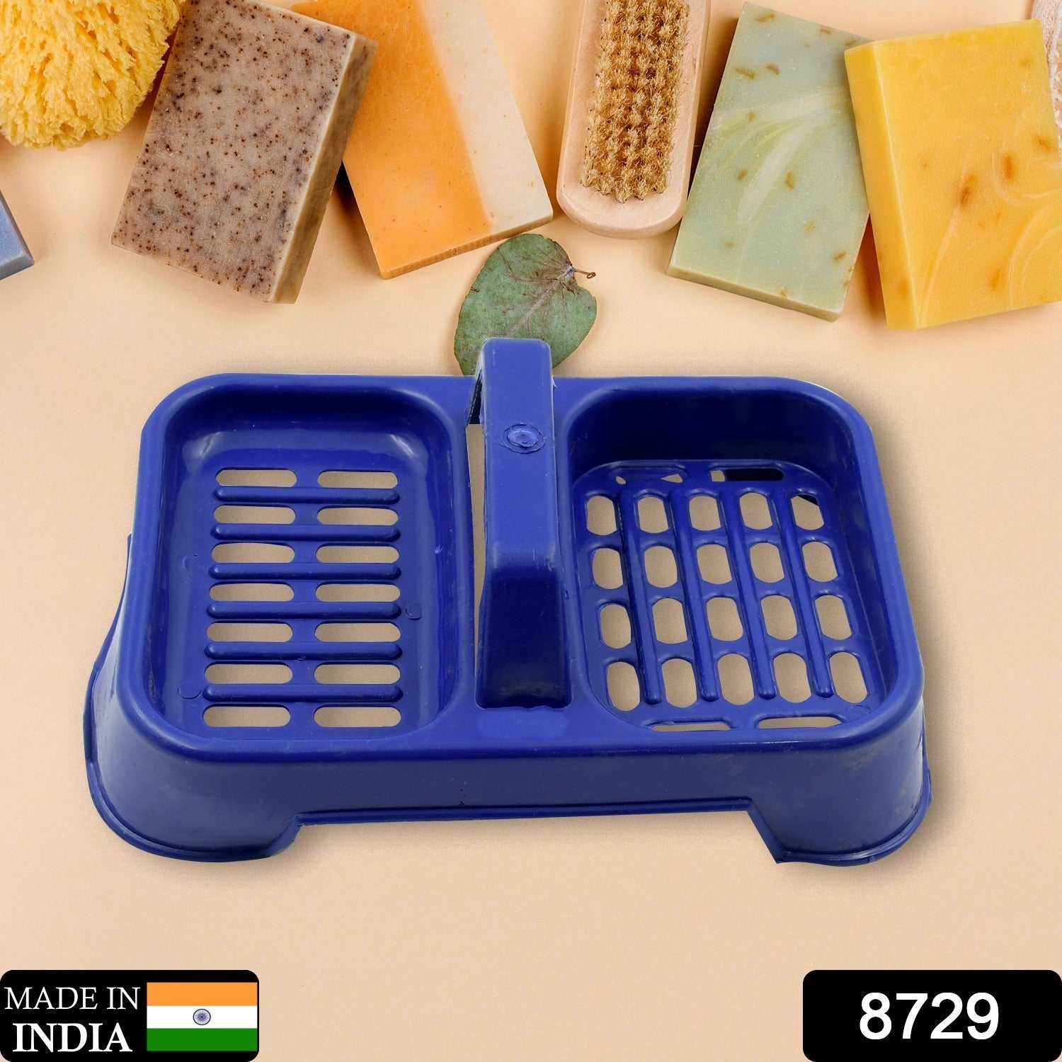 2in1 Plastic Soap Case / Soap Dish / Soap Stand, 2 Section Plastic Soap Case Soap Holder Soap Dish For Bathroom Kitchen Sink (1 Pc / Multicolor ) - Bhavnagar Deodap