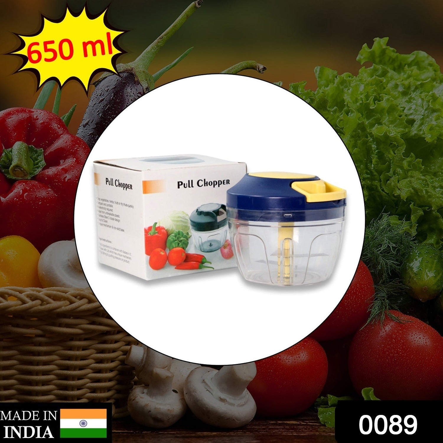 Chopper with Blades for Effortlessly Chopping Vegetables and Fruits for Your Kitchen (650ml) - Bhavnagar Deodap