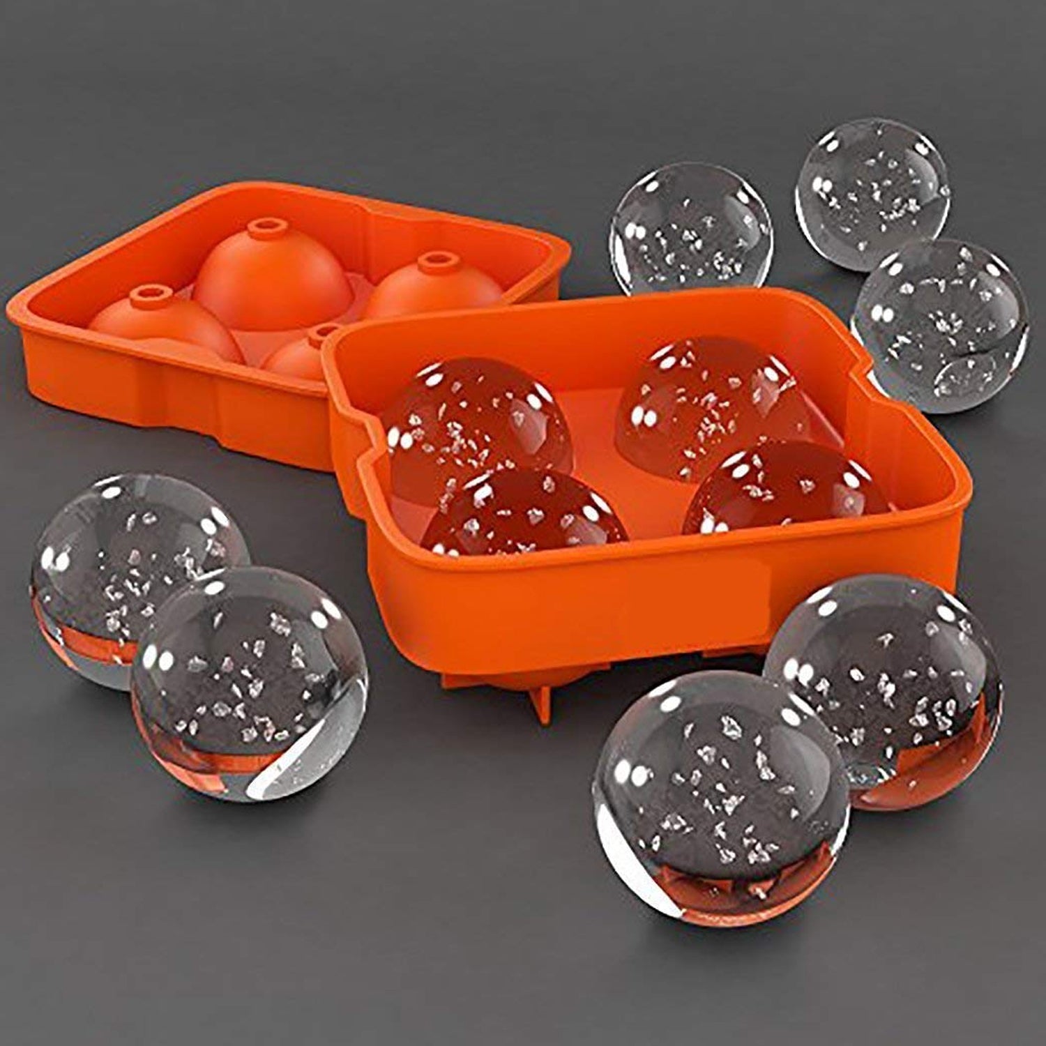 Ice Trays for Freezer Whiskey Ice Cube Plastic Ball Maker Mold Sphere Mould 4 Holes New Ice Balls Party Brick Round Tray Bar Tool ice for Whiskey - Bhavnagar Deodap