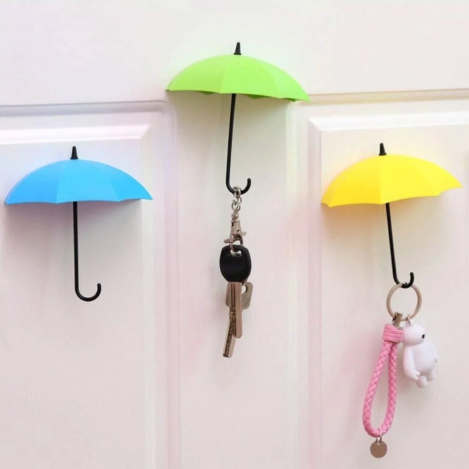 Multipurpose Umbrella Key Hat Holder Wall Hanging Hook Multicolor - Bhavnagar Deodap