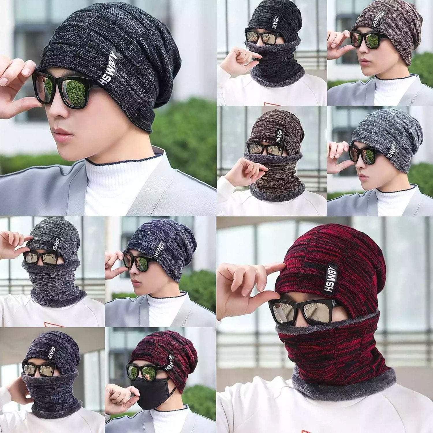 Ultra Soft Unisex Woollen Beanie Cap Plus Muffler Scarf - Bhavnagar Deodap