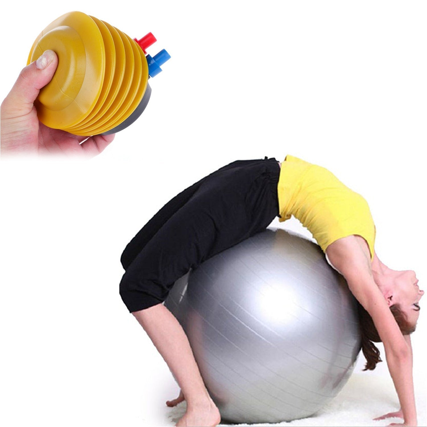 Heavy Duty Gym Ball Non-Slip Stability Ball with Foot Pump for Total Body Fitness - Bhavnagar Deodap