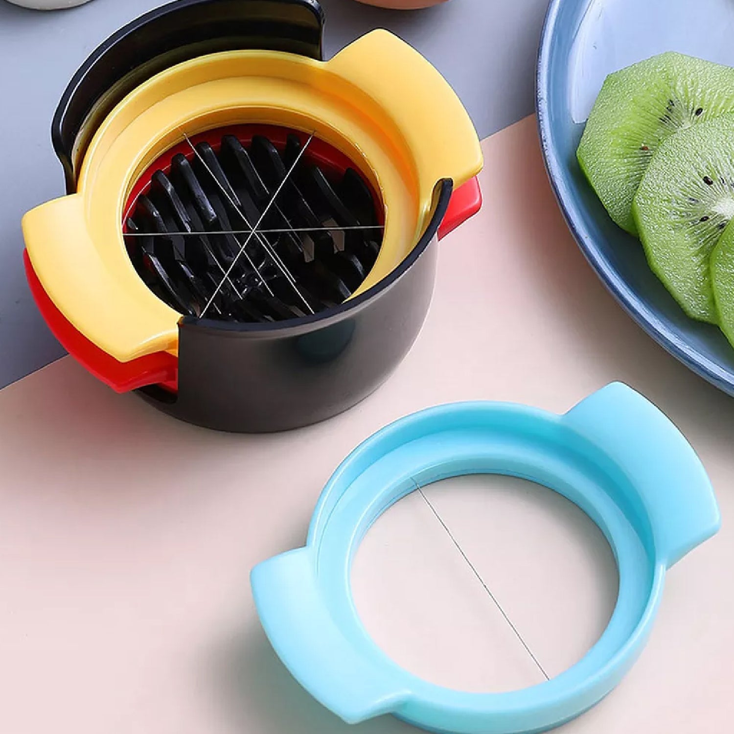Egg Cutter Multifunctional 3 in 1 Stainless Steel Cutting Wire Cut Cutter-Durable Stainless Steel Wires. - Bhavnagar Deodap