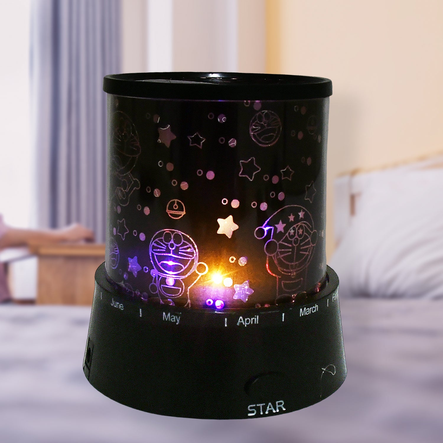 LED Projector Night Light Amazing Lamp, 3 Battery operated lamps, Rotation With the music Function, Master for Kids Bedroom Home Decoration Night Romantic Gift (Battery Not Included / 1 pc) - Bhavnagar Deodap