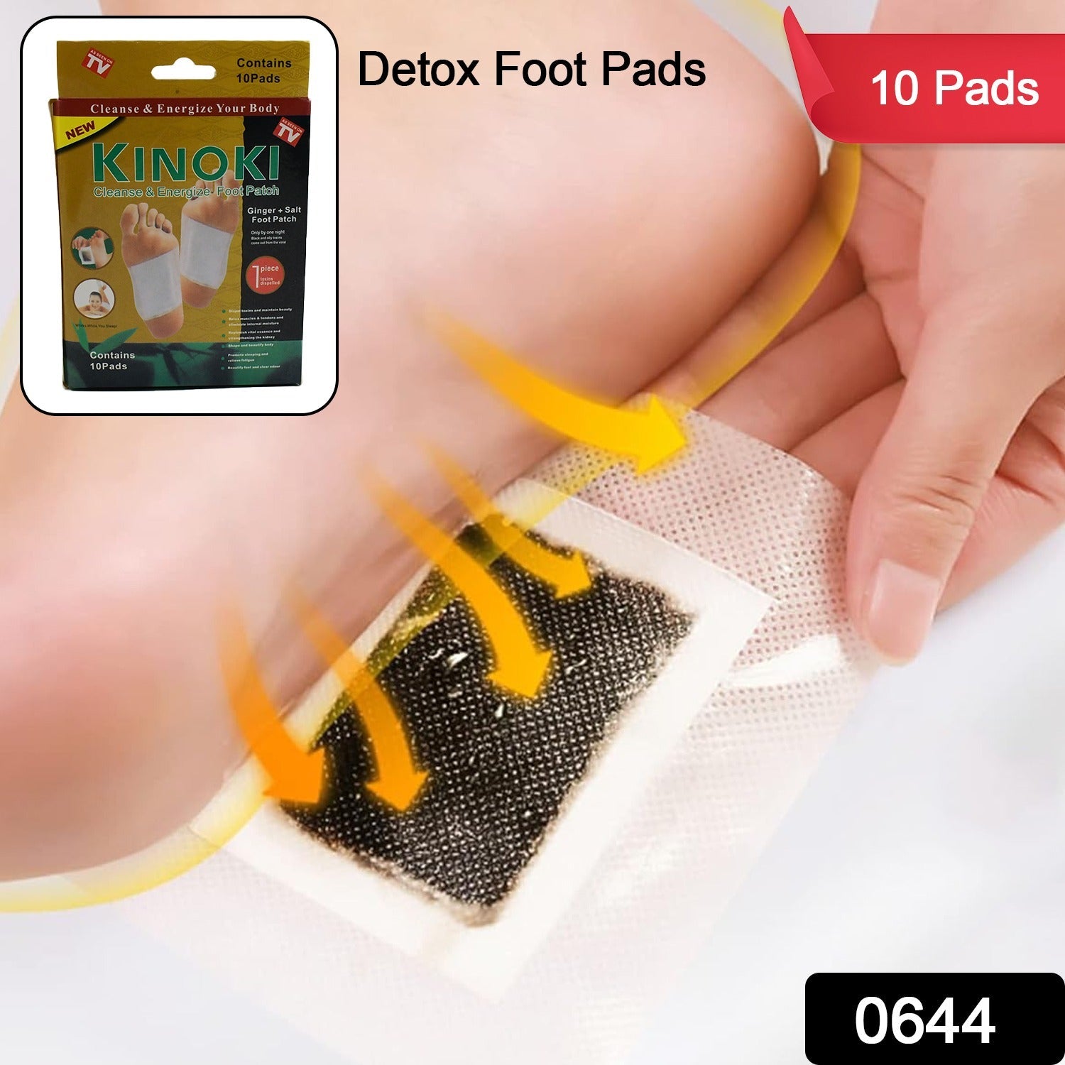 kinoki Cleansing Detox Foot Pads, Ginger & salt Foot Patch -10pcs (Free Size, White) - Bhavnagar Deodap