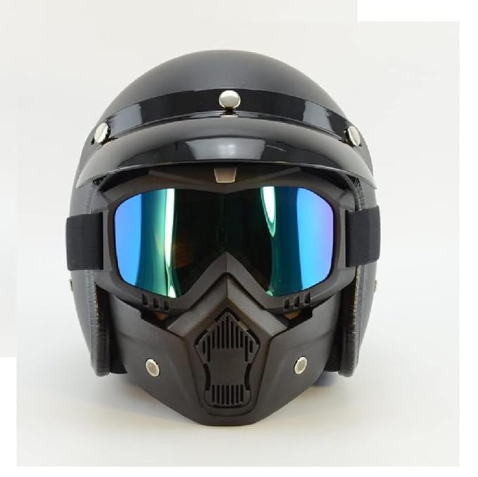 Motorcycle Goggle Mask Anti Scratch Uv Protective Face Mask, Bike Riding Goggles With Detachable Adjustable Elastic Strap For Helmet - Rainbow Visor - Bhavnagar Deodap