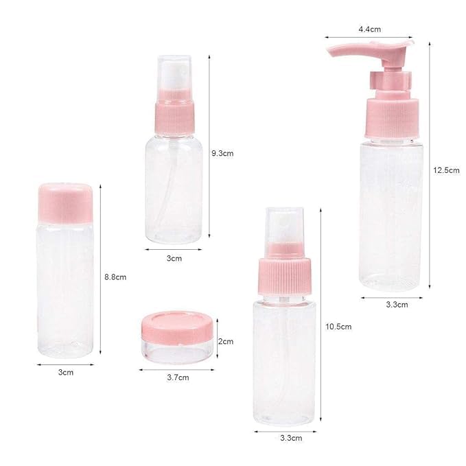 7 PCS COSMETICS BOTTLE for Travel Refillable Small Mini Empty Plastic Pump/Spray/Squeeze Bottles for Cosmetic (7 Pcs Set Mini Portable Refillable Kit) - Bhavnagar Deodap