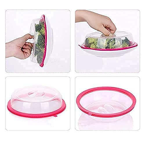 Air-Tight Microwave Oven Dish Cover Microwave Splatter Cover Food Cover Microwave Food Plate Kitchen Plate Dish Lid Dishwasher Safe - Bhavnagar Deodap