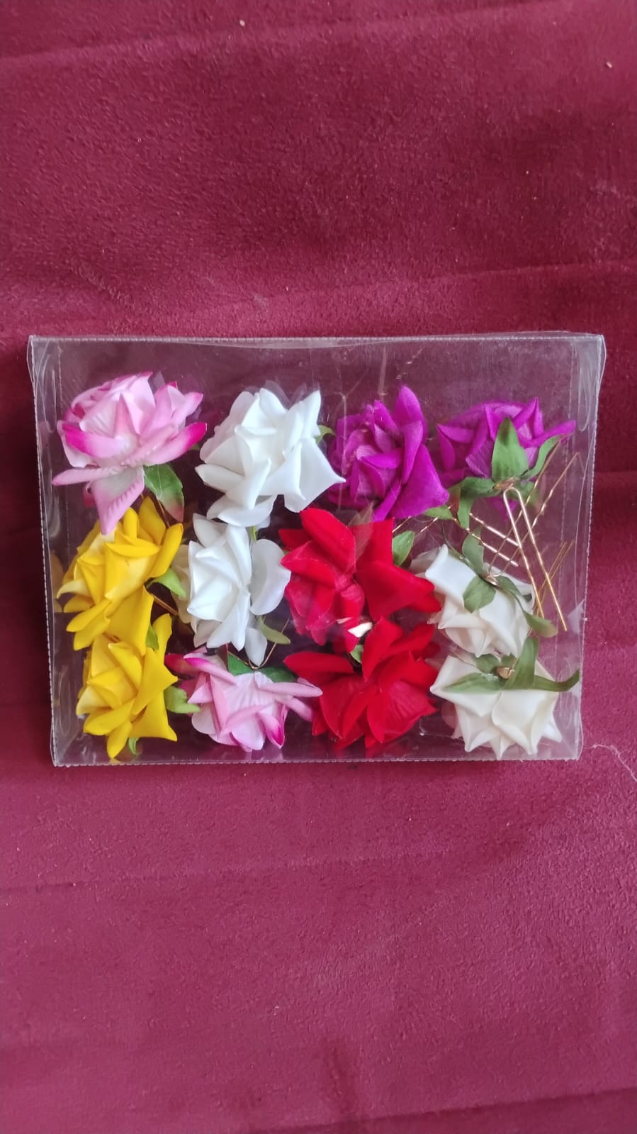 Colourful Flowing Flower Hair Pin (12 Pcs Set / Mix Color) - Bhavnagar Deodap