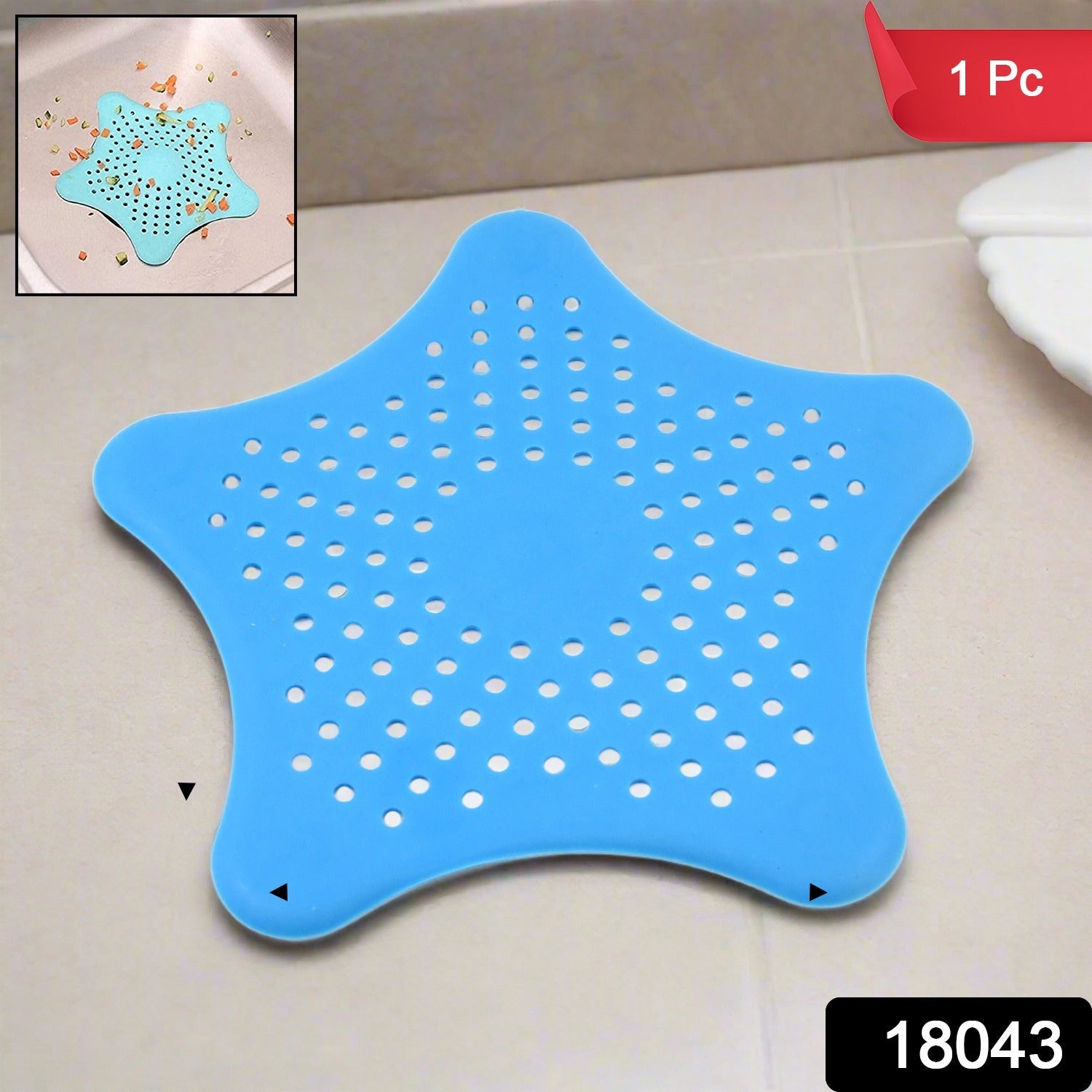 Star Shape Suction Cup Kitchen Bathroom Sink Drain Strainer Hair Stopper Filter, Star Shaped Sink Filter Bathroom Hair Catcher, Drain Strainers Cover Trap Basin (1 Pc) - Bhavnagar Deodap