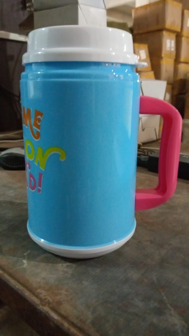 Insulated Mug with Lid Handle Flexible Straw with Cap (709 ML) - Bhavnagar Deodap