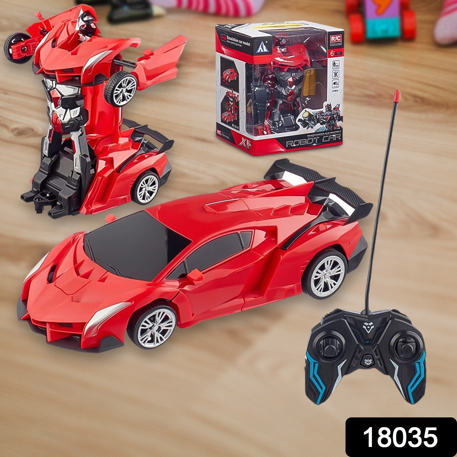 2 In 1 Automatic Robot Converted Remote Control Car With Light Scale 360°Drifting Deformation Robot Car Toy Kids Boys, Robot Convert Unique Toy For Boys (1 Pc) - Bhavnagar Deodap