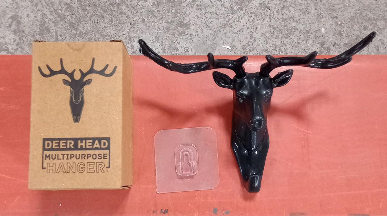 Deer Head Self Adhesive Wall Door Hook Hanger - Bhavnagar Deodap