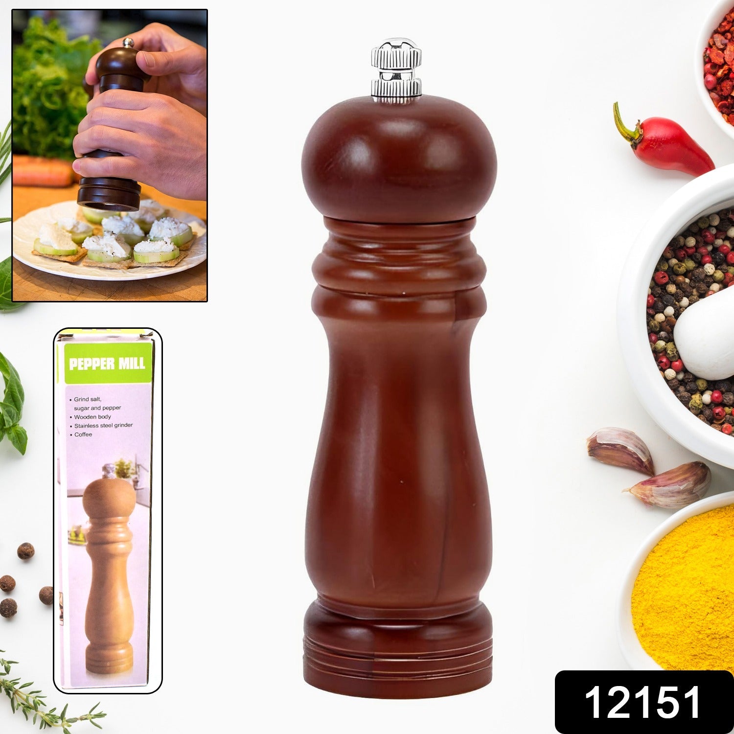 WoodGrind Pepper Mill