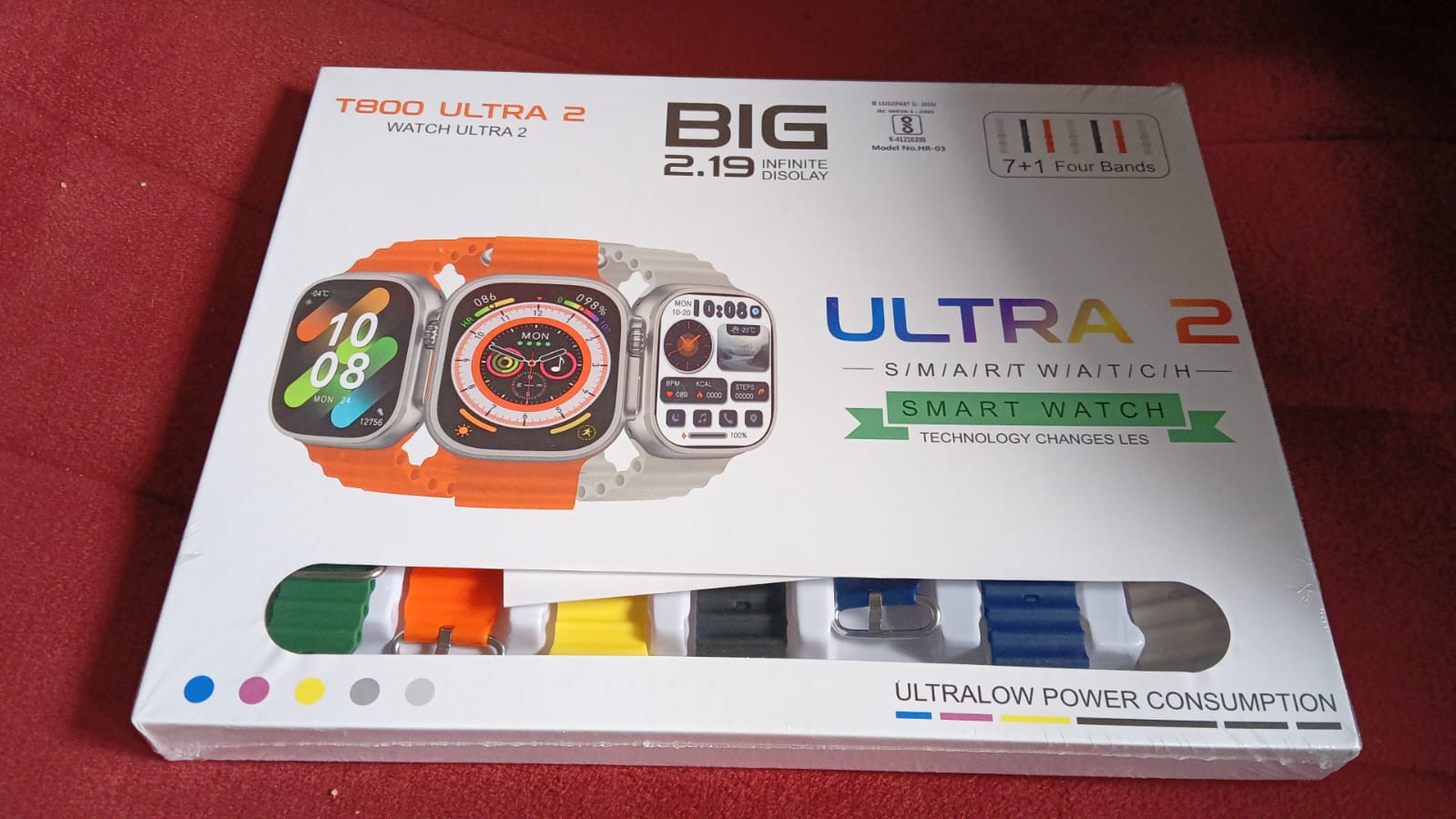 7 in 1 Ultra Smart watch Combo with Seven Classic Straps & Transparent Screen Guard (1 Set / Mix Color) - Bhavnagar Deodap