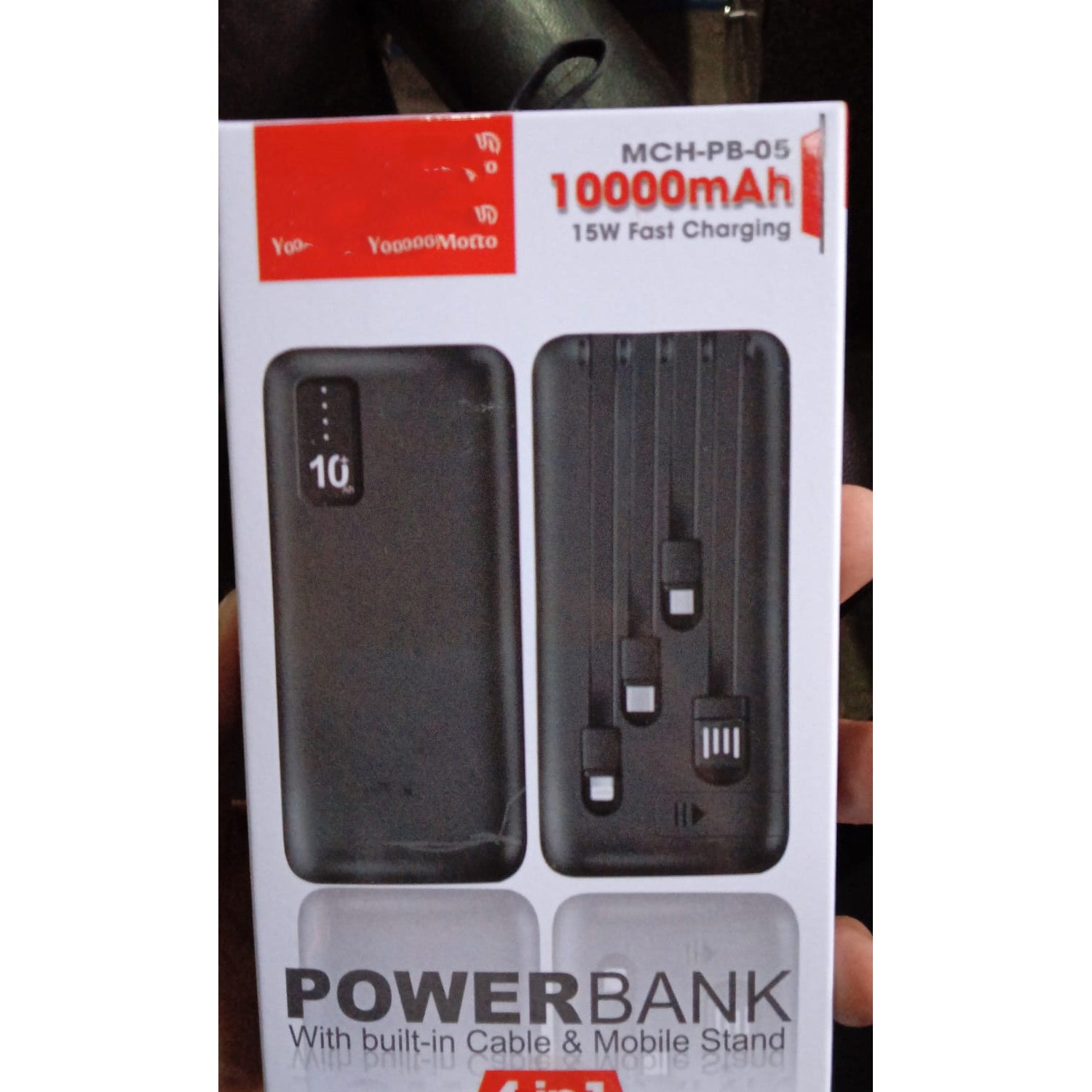 10000mAh, 12W Fast Charging Power Bank with built 4 in 1 USB with Mobile Holder (1 Pc) - Bhavnagar Deodap