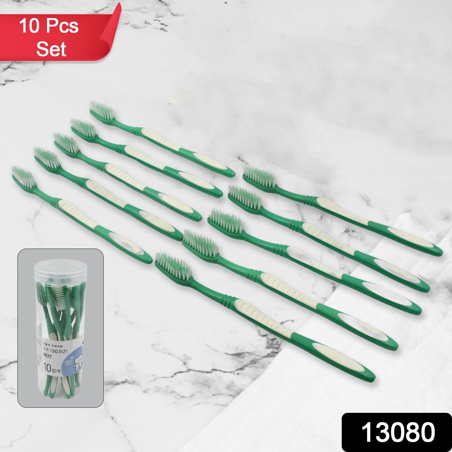 Plastic Toothbrush With Plastic Round Box for Men and Women, Kids, Adults Plastic Toothbrush (10 pcs Set)  - Bhavnagar Deodap