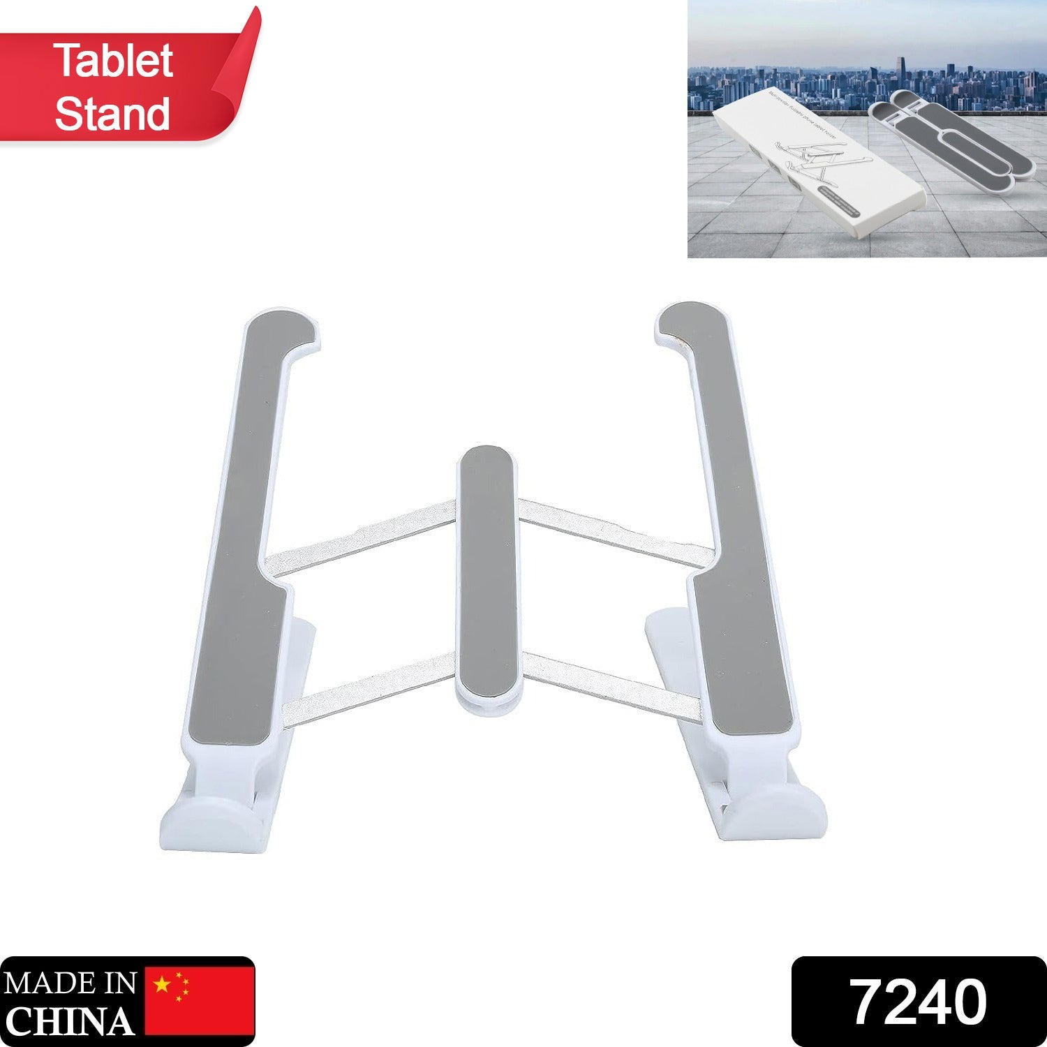 ADJUSTABLE TABLET STAND HOLDER WITH BUILT-IN FOLDABLE LEGS AND HIGH QUALITY FIBRE - Bhavnagar Deodap