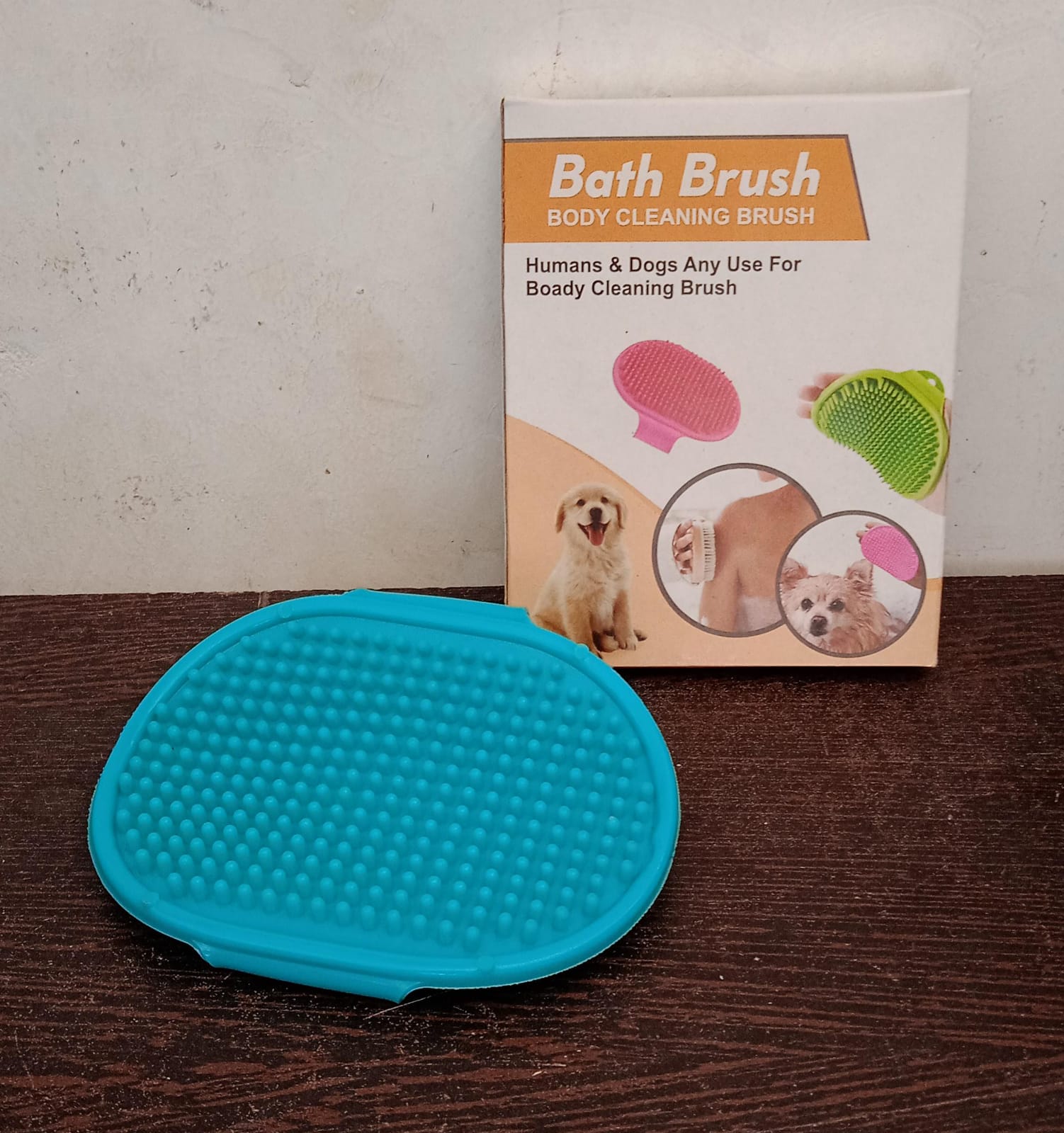 Dog Bath Brush Dog Grooming Brush, Pet Shampoo Bath Brush Soothing Massage Rubber Comb with Adjustable Ring Handle for Long Short Haired Dogs (1 Pc) - Bhavnagar Deodap