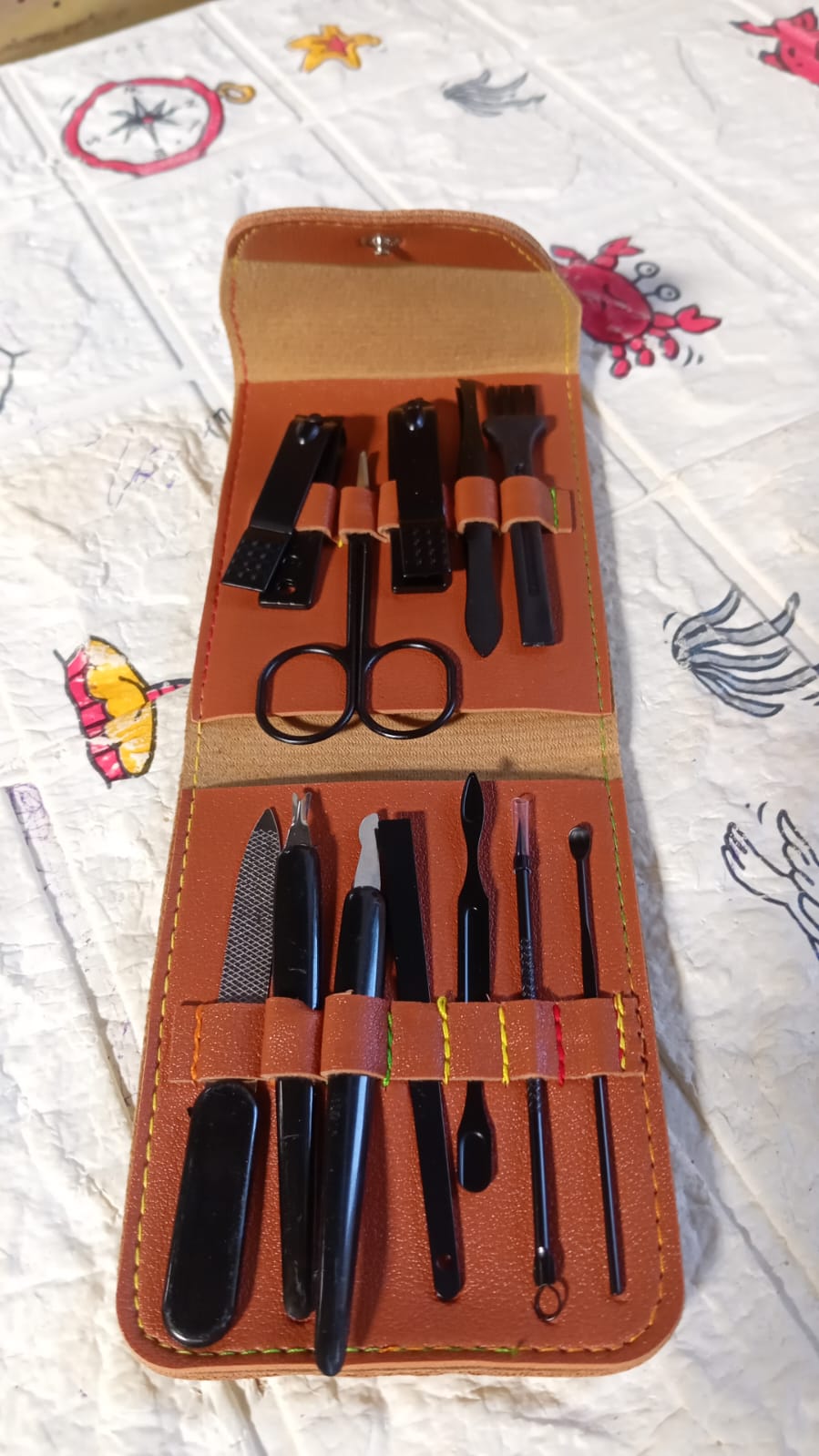 Grooming Kit, Manicure Set Portable Stable Practical Durable with PU Leather Case for General Purpose for Face Treatment for Manicure for Pedicure, Nail Clipper Tool Set (12 Pc Set) - Bhavnagar Deodap