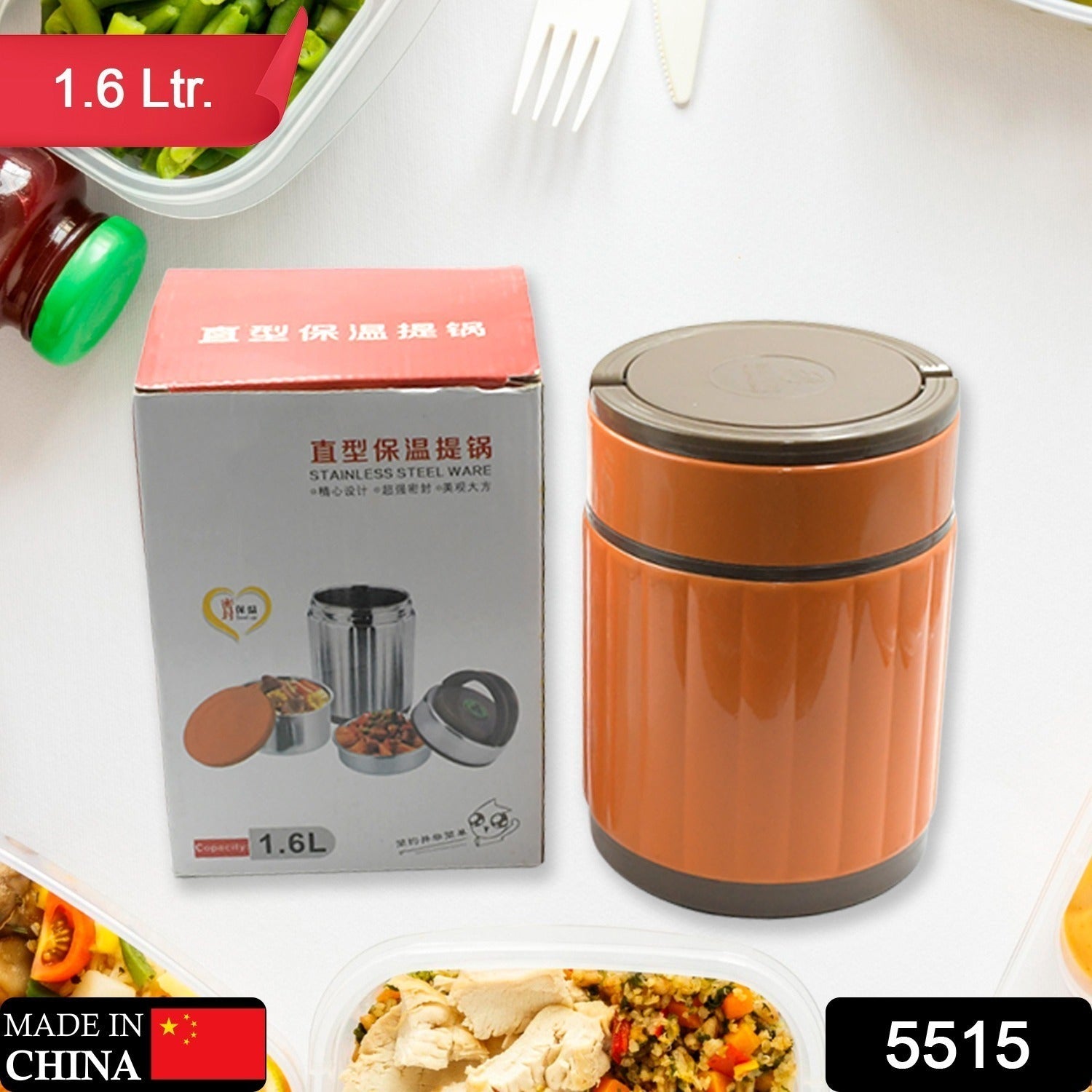 Leak-proof Thermos Flask For Hot Food, Warm Soup Cup, Vacuum Insulated Lunch Box, Food Box for Thermal Container For Food Stainless Steel - Bhavnagar Deodap