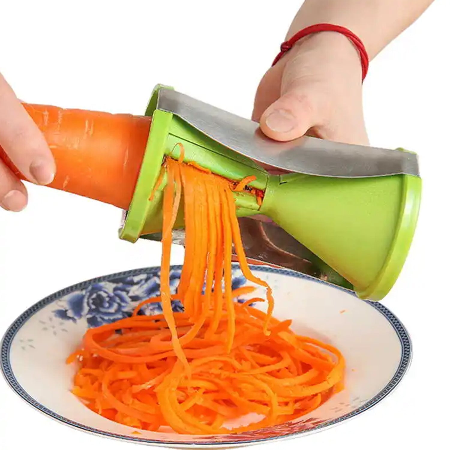 Portable Spiralizer Vegetable Slicer Handheld Spiralizer Peeler Stainless Steel Spiral Slicer For Salad Vegetables Fruit Slicer - Bhavnagar Deodap