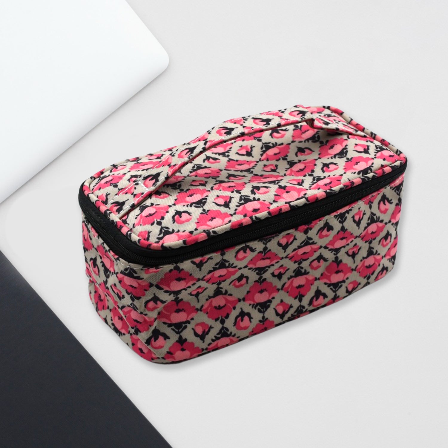 Decor Travel Makeup Bag with Small pouch Portable Organizer Makeup Cosmetic Train Case Large Capacity for Cosmetics Makeup Brushes and Toiletry Jewelry for More Storage - Bhavnagar Deodap