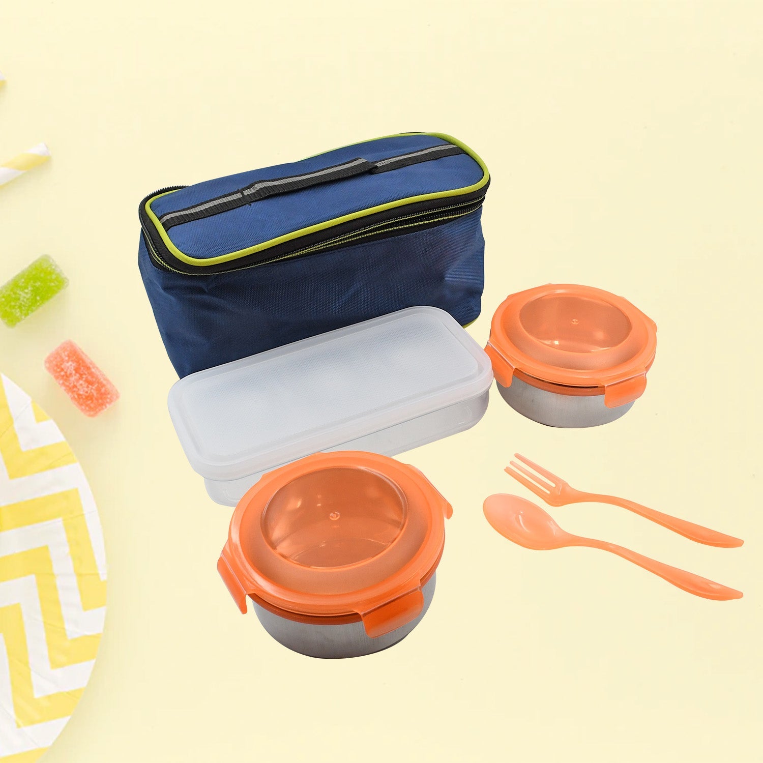 AIRTIGHT & LEAK PROOF STAINLESS STEEL CONTAINER MULTI COMPARTMENT LUNCH BOX CARRY TO ALL TYPE LUNCH IN LUNCH BOX & PREMIUM QUALITY LUNCH BOX IDEAL FOR OFFICE , SCHOOL KIDS & TRAVELLING IDEAL (3 Different Lunch Box) - Bhavnagar Deodap