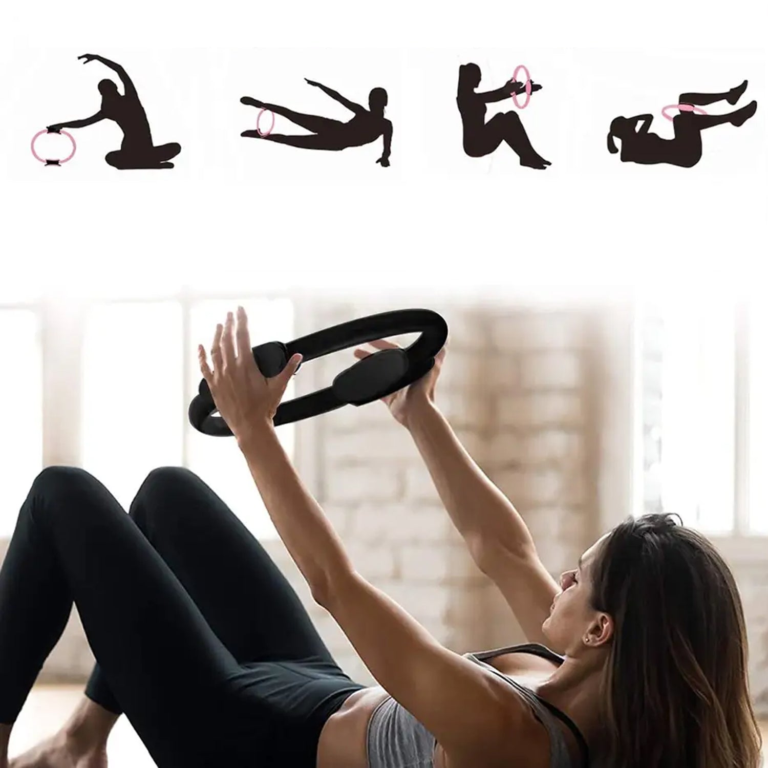 Fitness Ring Workout Yoga Ring Circle Pilates for Woman Fitness Circle Thigh Exercise Pilates Circle Ring Fitness Equipment for Home - Bhavnagar Deodap